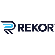 Rekor black and blue logo.